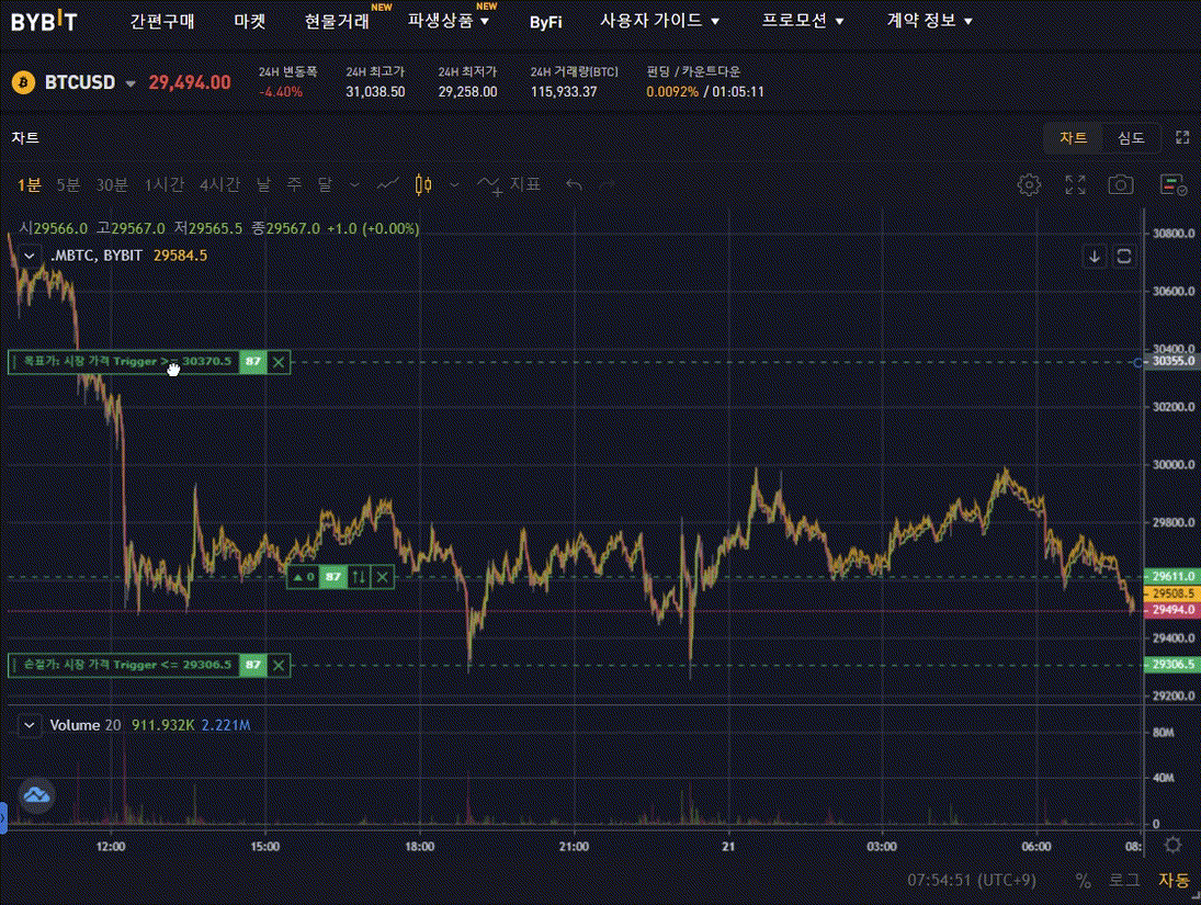 바이비트 지정가 마우스로 1초만에 변경하는 방법 [움짤].gif - 자유게시판 - 코인픽