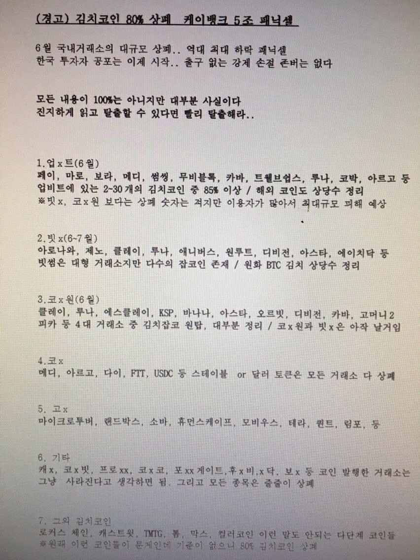 상폐확정코인 and 상폐예정코인 총집합 - 자유게시판 - 코인픽