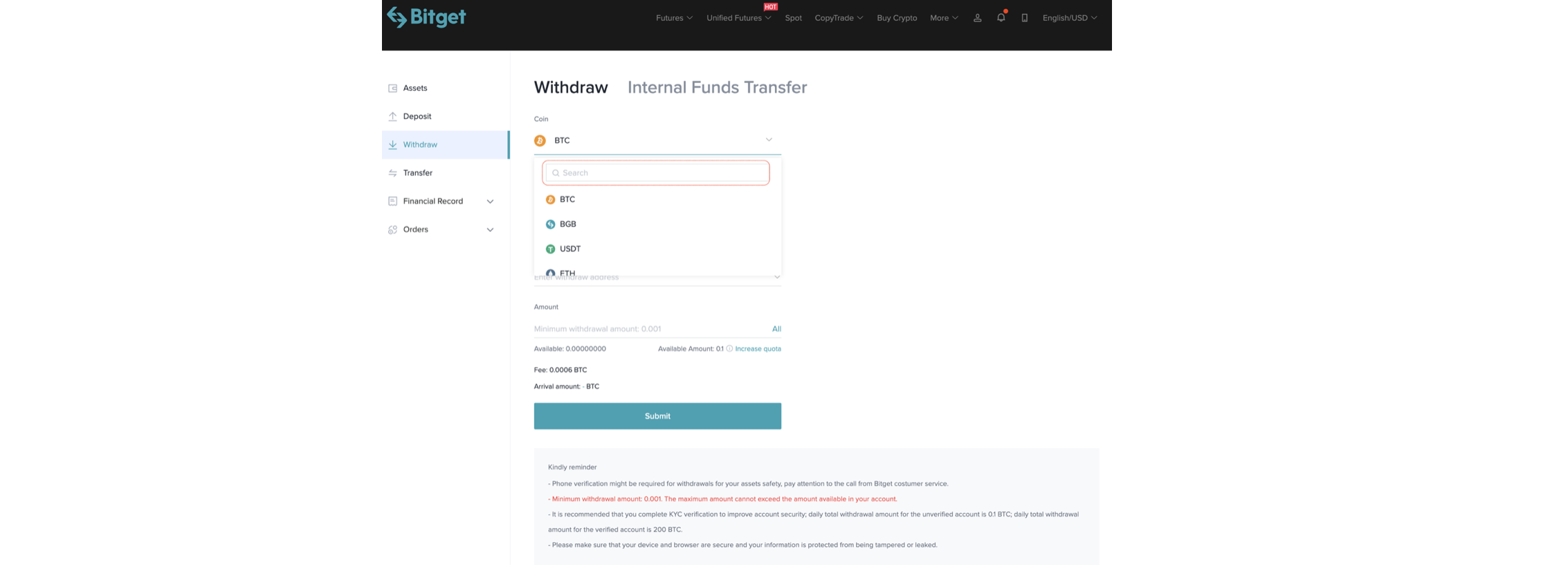 Bitget withdrawal - UNICORN - 코인픽
