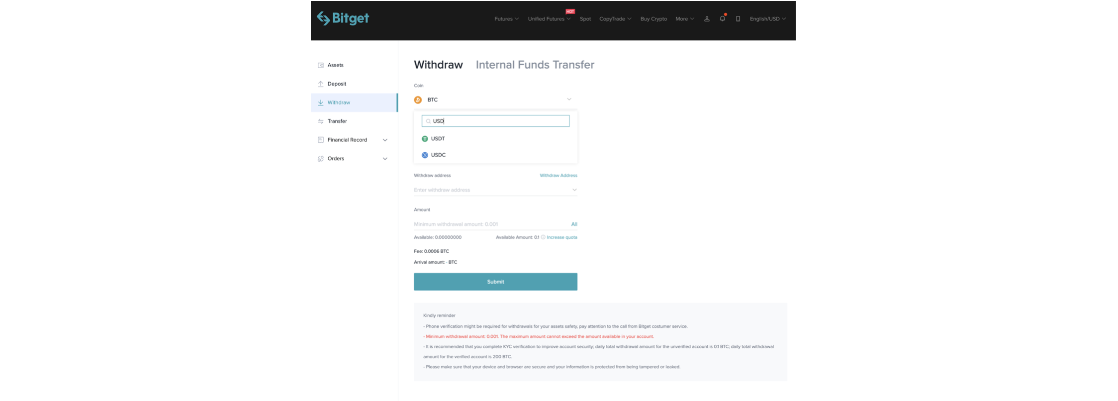 Bitget withdrawal - UNICORN - 코인픽