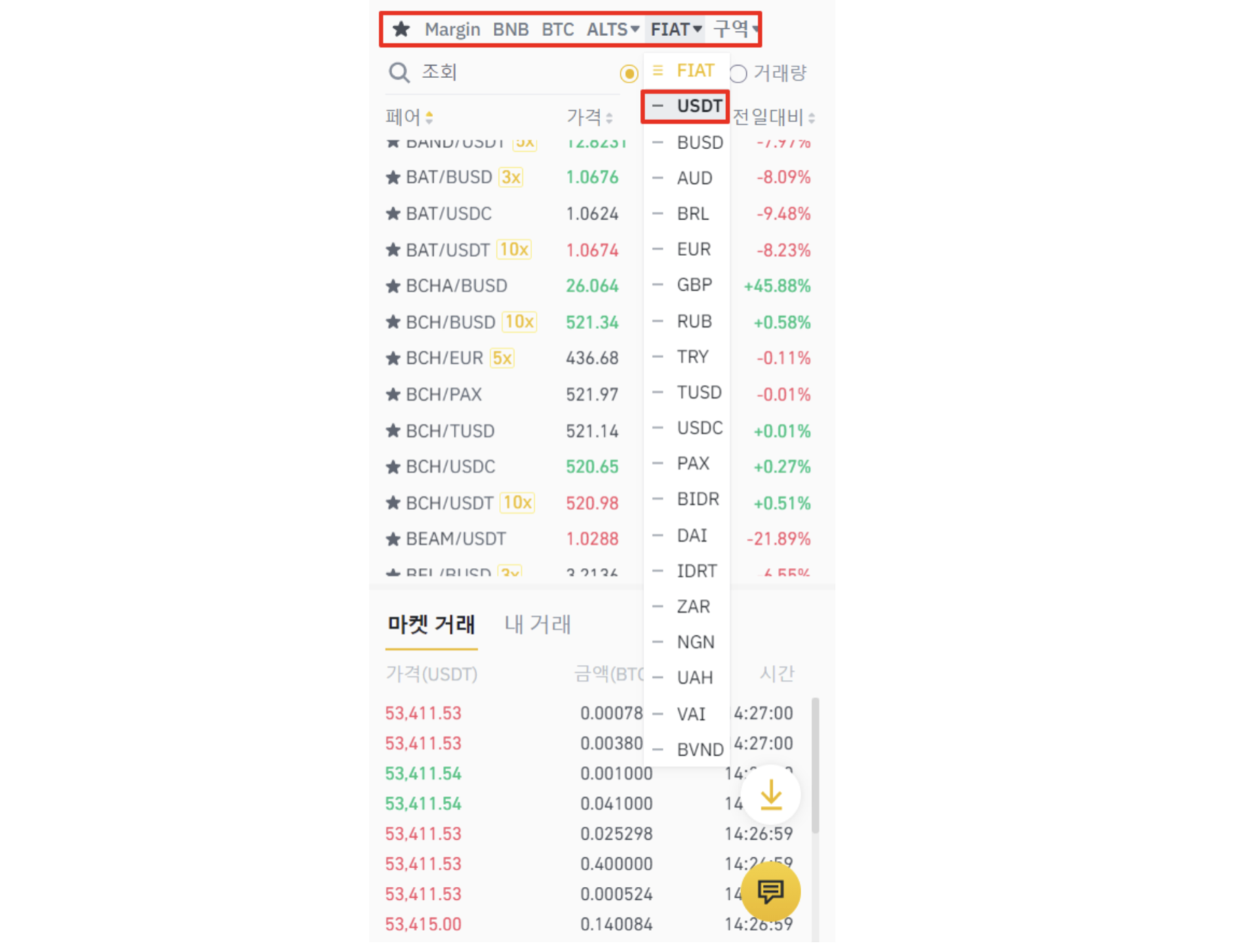 How to trade on Binance - UNICORN - 코인픽