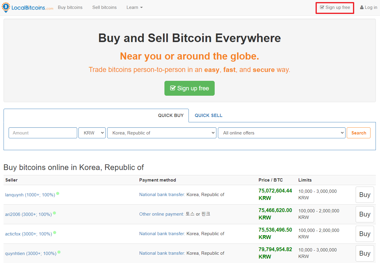 로컬비트코인] Localbitcoins 2021년 회원가입 하는 방법! - 비트코인 P2P 거래소 사이트 - 코인픽